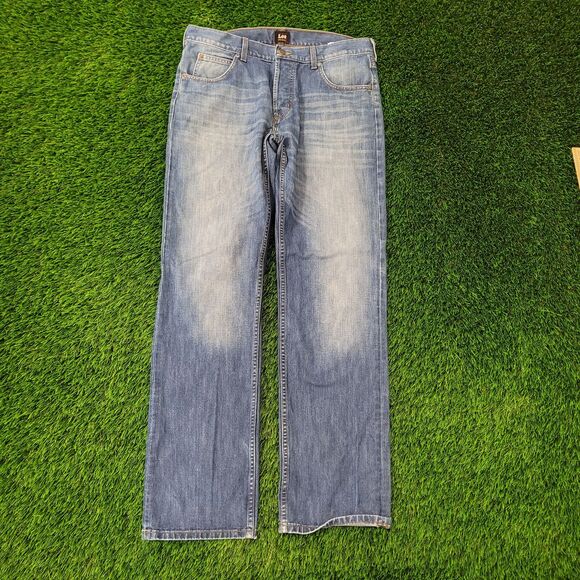 Vintage Y2K LEE Button-Fly Jeans 35x34 (36x34) Blue - Picture 2 of 16